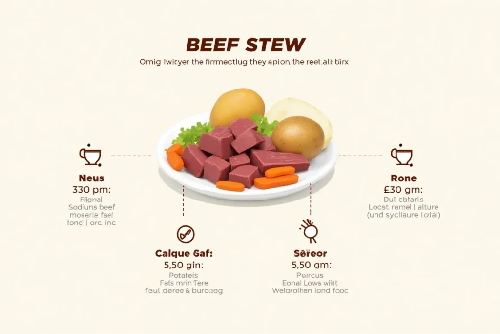 A labeled breakdown of the nutritional content , showing calories, protein, and other key nutrients.